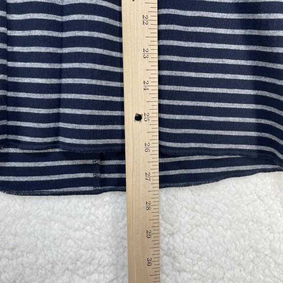 J. JILL Blazer Women's Sz S Cotton Stretch Jacket Navy Blue Gray Stripe Pockets - Picture 4 of 7